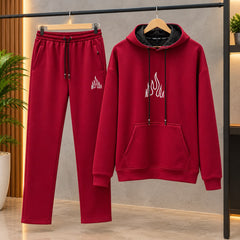 Burgundy Fleece Hoodie & Jogger Tracksuit